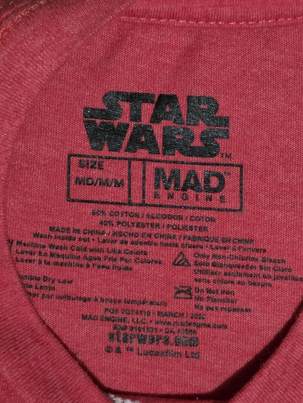 Kids Star Wars Red White & blue Tee Sz Med 10/12 - Picture 7 of 8